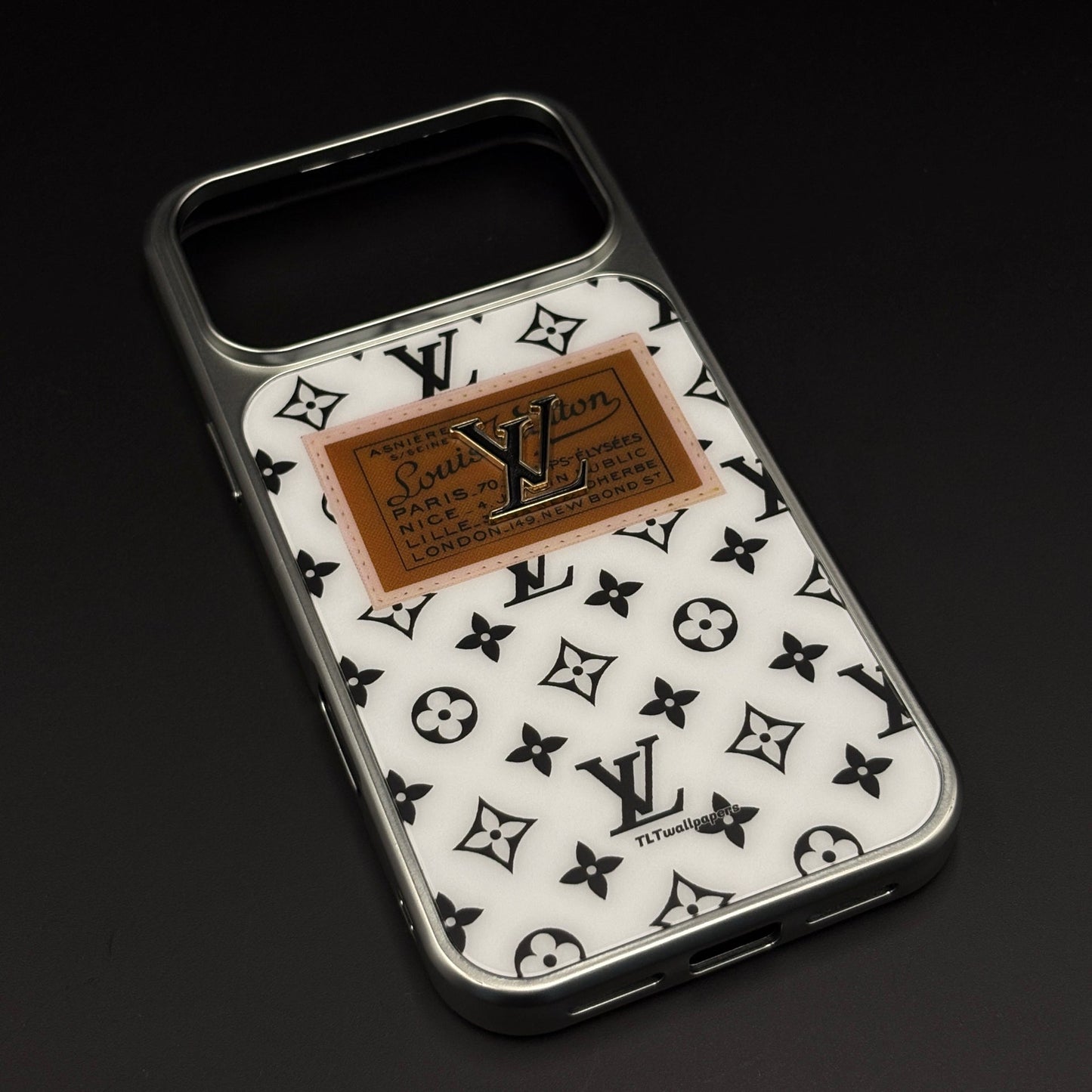 Luxury Fashion Brand Monogram Metal Style Frame Case Cover for iPhone 17 Series