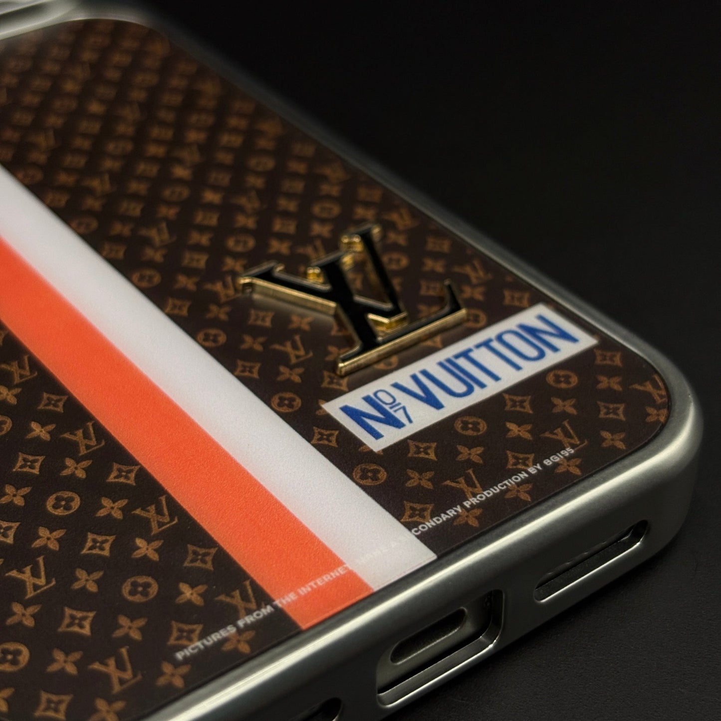 Luxury Fashion Stripe Monogram Metal Style Frame Case Cover for iPhone 17 Series