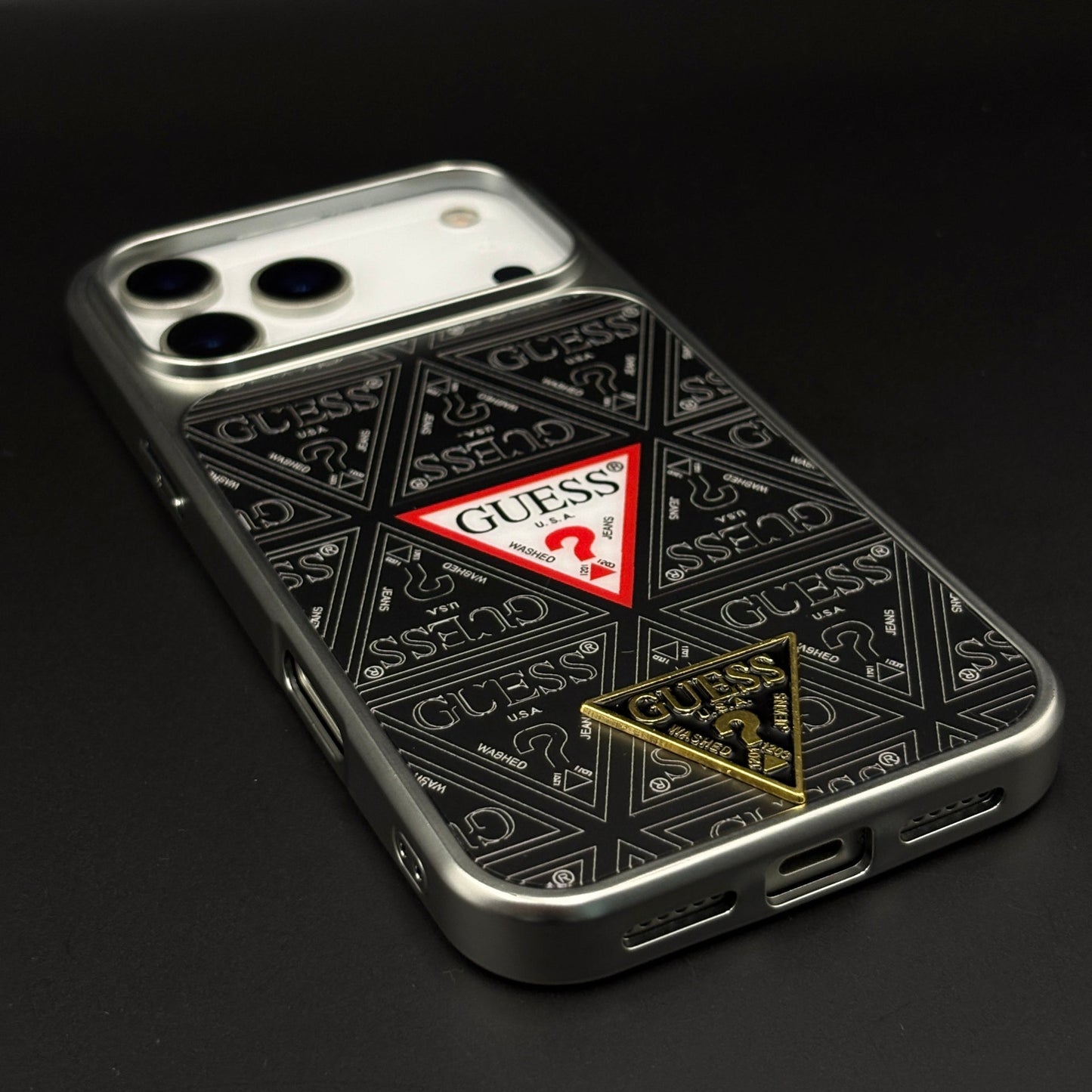 GS Fashion Brand Metal Style Frame Case Cover for iPhone 17 Series