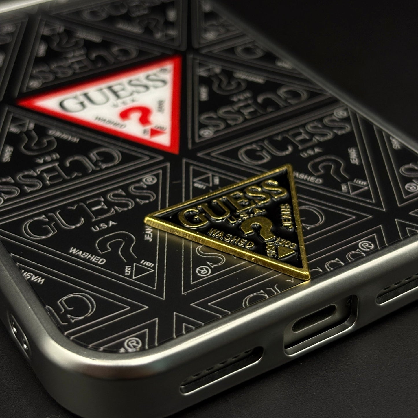 GS Fashion Brand Metal Style Frame Case Cover for iPhone 17 Series
