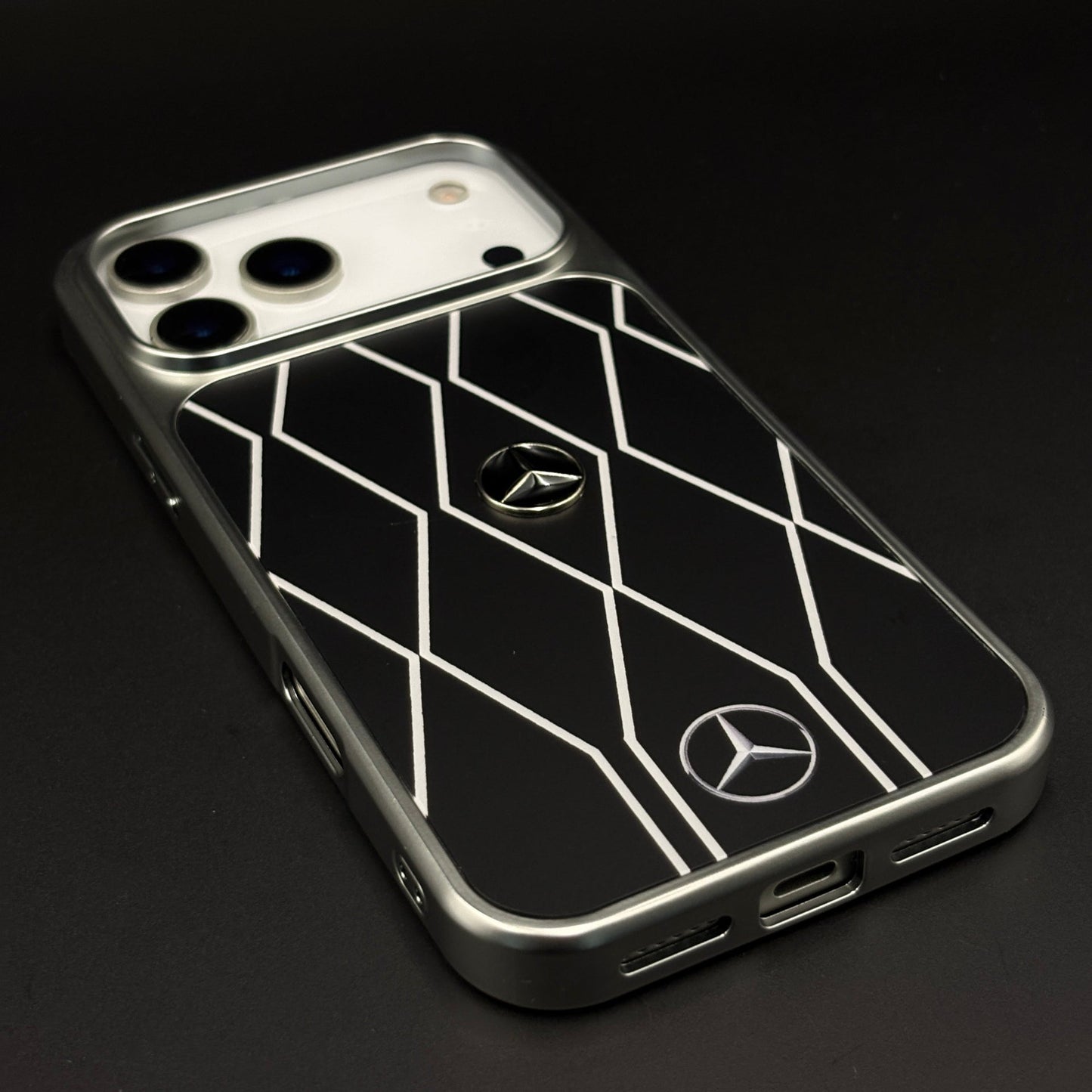 Merc Motorsport Inspired Metal Style Frame Case Cover for iPhone 17 Series