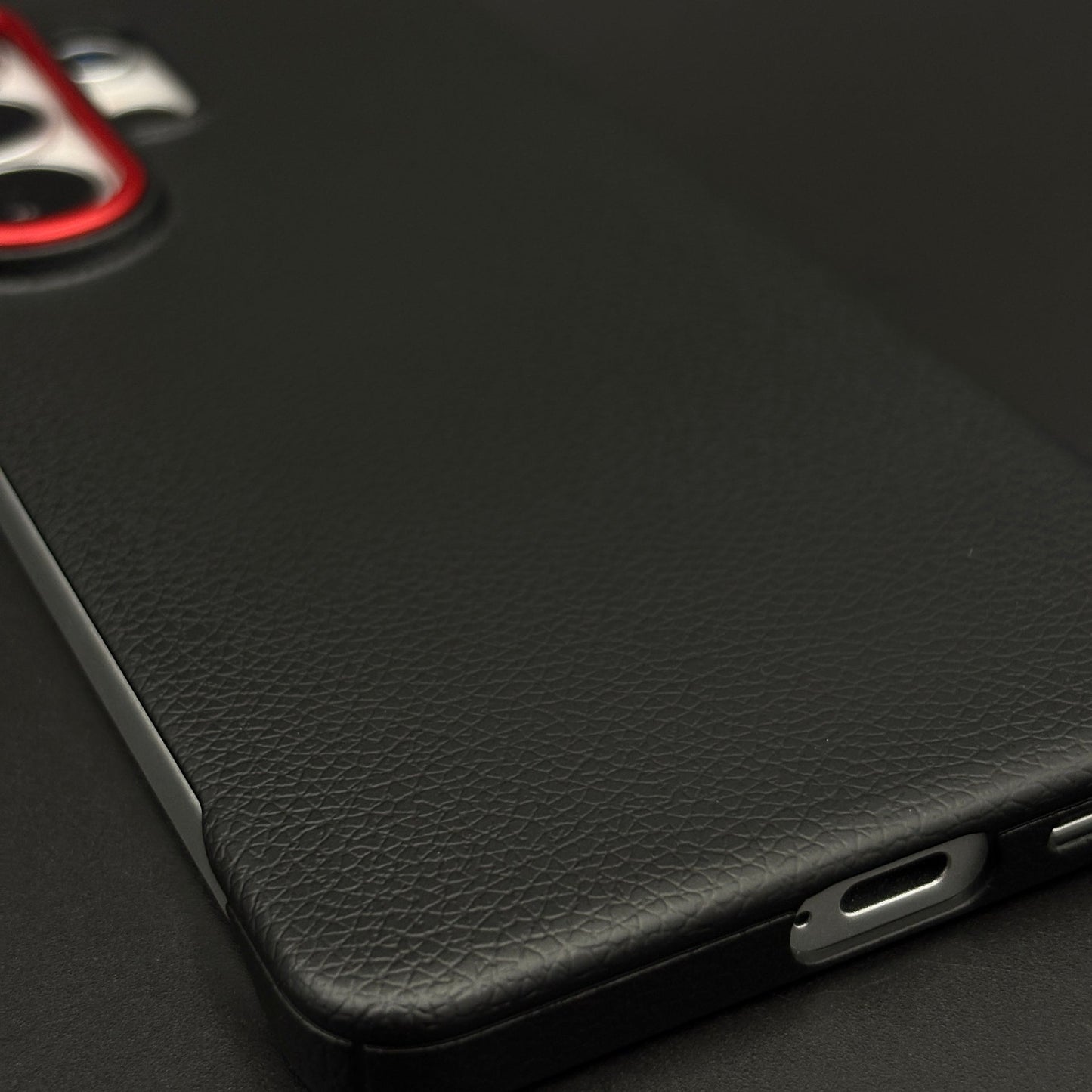 Frameless Dual Tone Bezel Leather Hidden MagSafe Case for Samsung Galaxy S26 Ultra