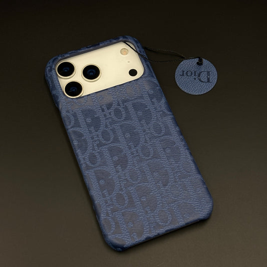 Luxury Oblique CD Monogram Blue Mobile Case Cover for iPhone 17 Series | Premium Designer inspired