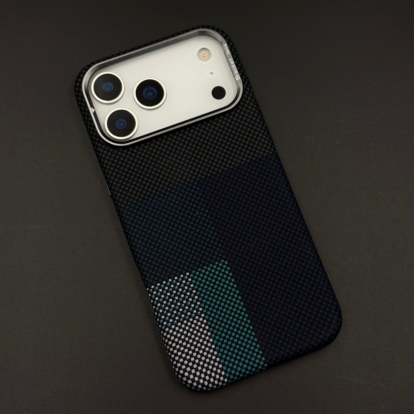 Blue Block Aramid Phone Case Cover with Hidden MagSafe for iPhone 17 Series | Carbon Fibre Feel