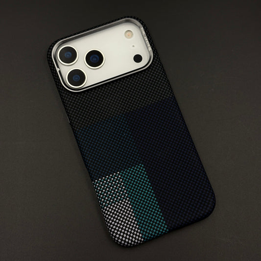 Blue Block Aramid Phone Case Cover with Hidden MagSafe for iPhone 17 Series | Carbon Fibre Feel
