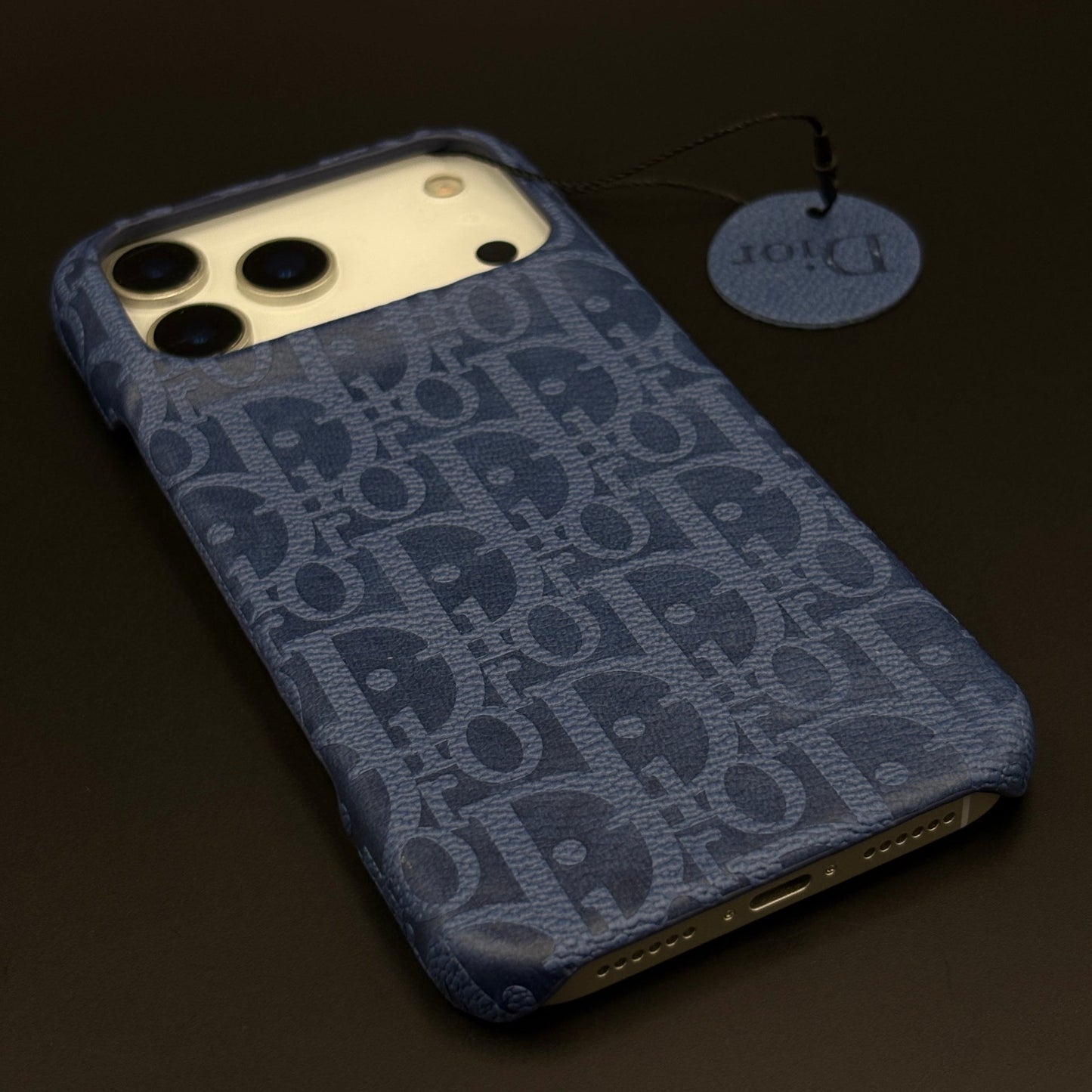 Luxury Oblique CD Monogram Blue Mobile Case Cover for iPhone 17 Series | Premium Designer inspired