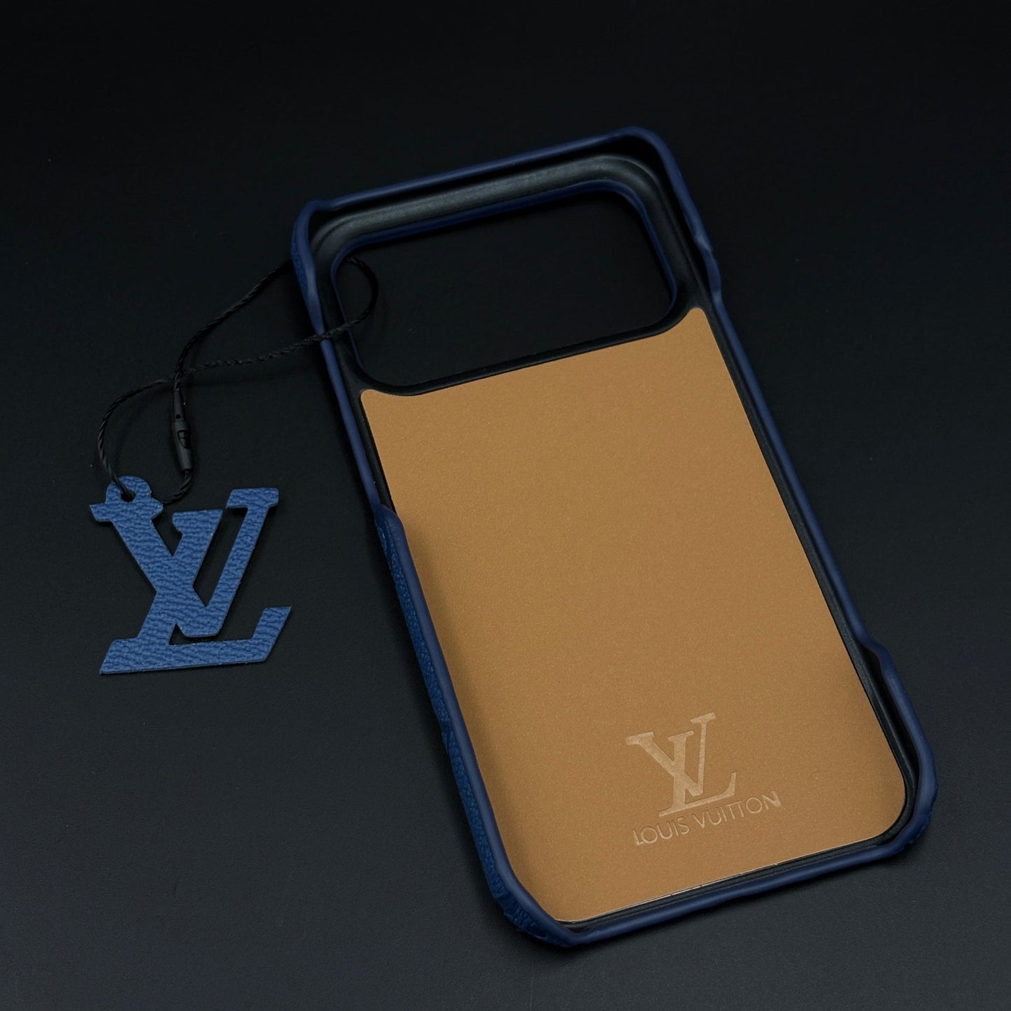 Luxury Branded Monogram Blue Mobile Case Cover for iPhone 17 Series | Embossed Logo | Designer inspired