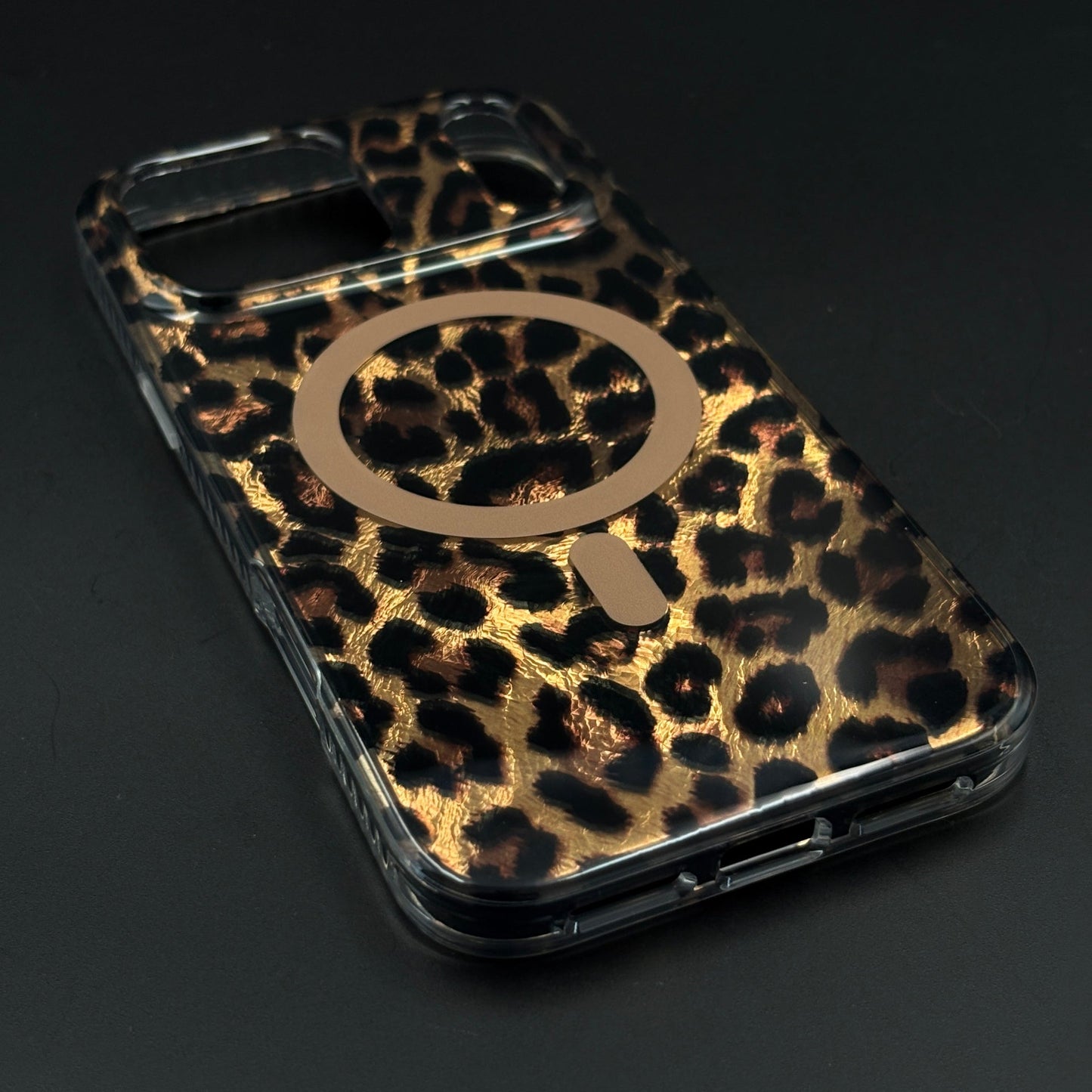 Golden Wild Leopard Pattern MagSafe Mobile Case Cover for iPhone 17 Series