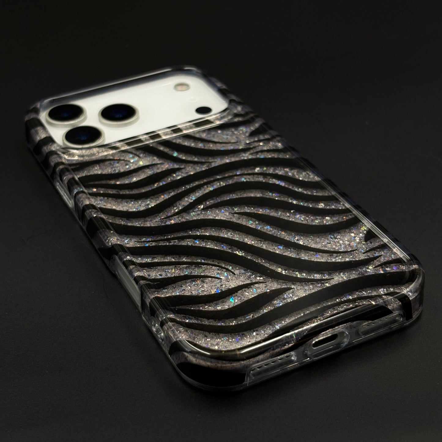 Midnight Glitter Wave Protective Case for iPhone 17 Series