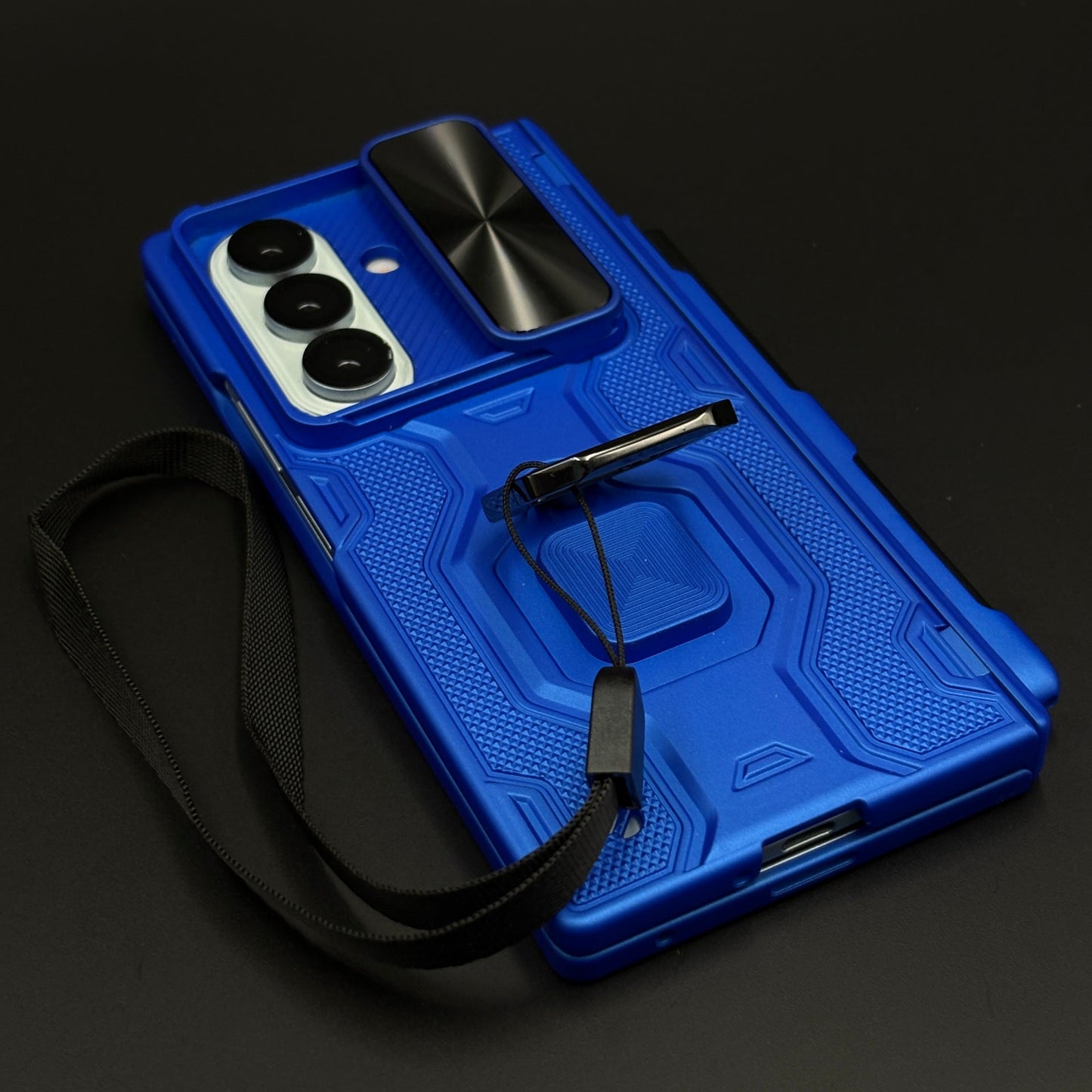 Rugged Armor Ring Stand Case Cover with Camera Slider & Stylus Pen for Samsung Galaxy Z Fold 7