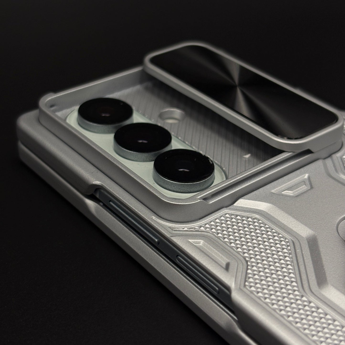 Rugged Armor Ring Stand Case Cover with Camera Slider & Stylus Pen for Samsung Galaxy Z Fold 7