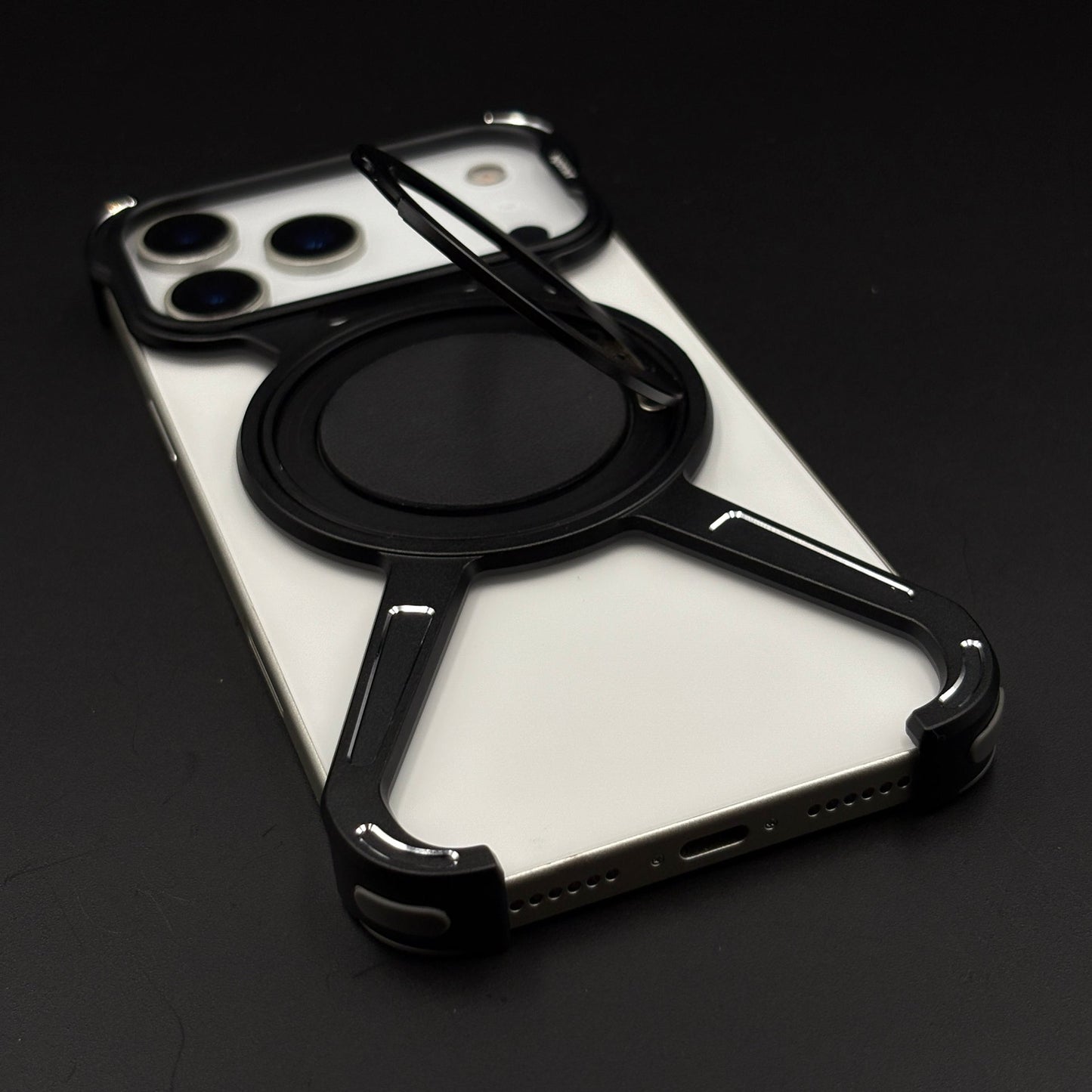 X Bracket Metal Rotating Stand MagSafe Phone Case Cover for iPhone 17 Series | Frameless Minimalist Edition