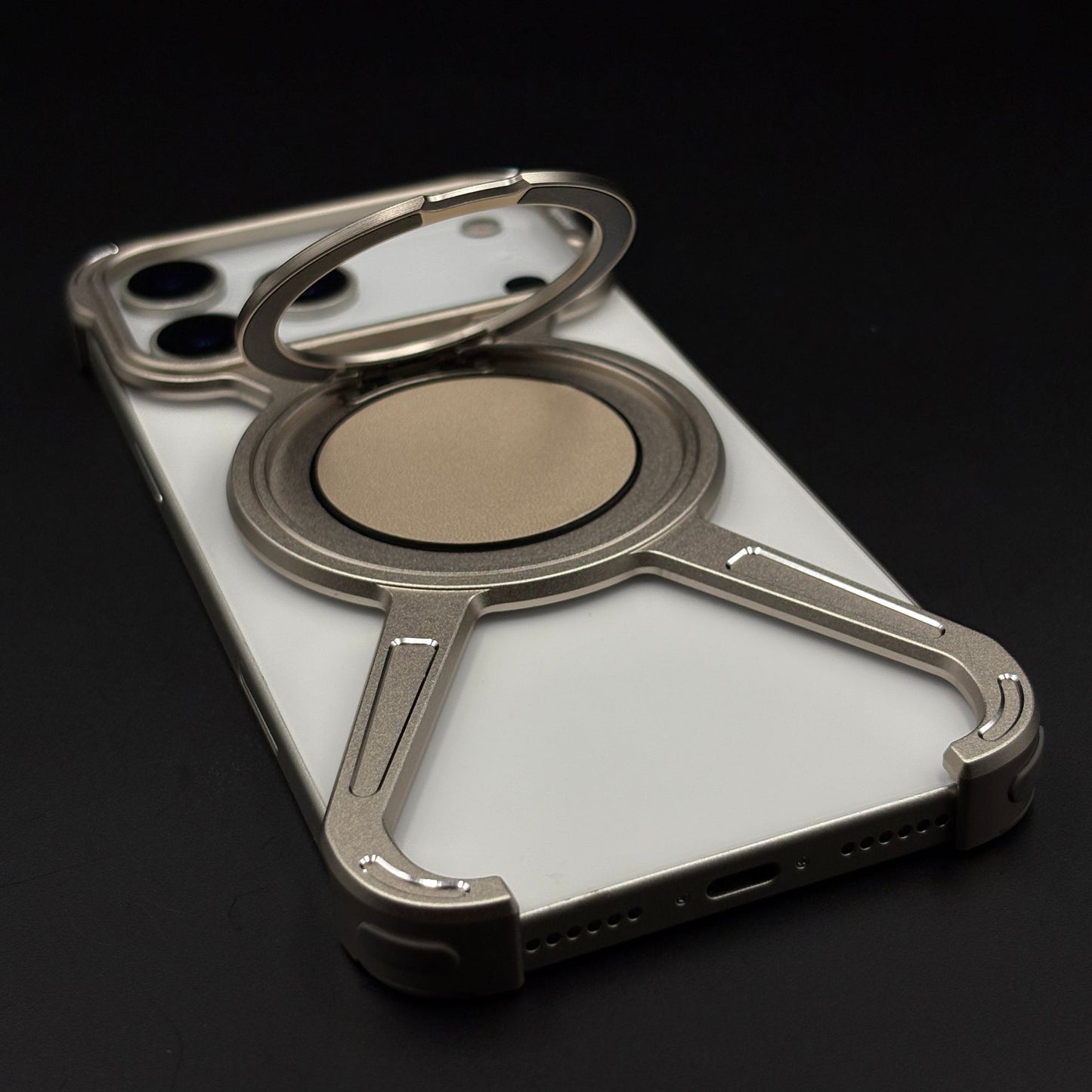 X Bracket Metal Rotating Stand MagSafe Phone Case Cover for iPhone 17 Series | Frameless Minimalist Edition
