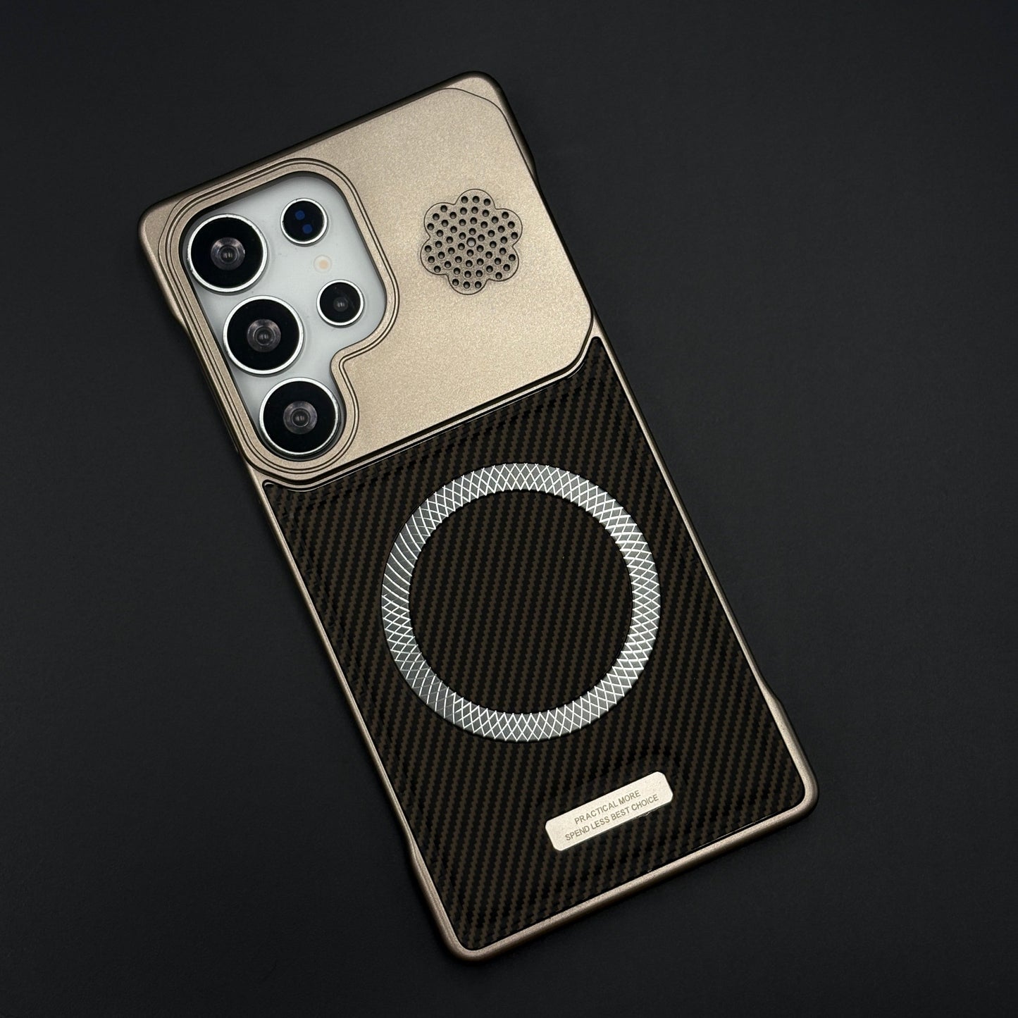 Luxury Leather MagSafe Phone Case Cover for Samsung Galaxy S24 Ultra | Dual-Tone Borderless Design