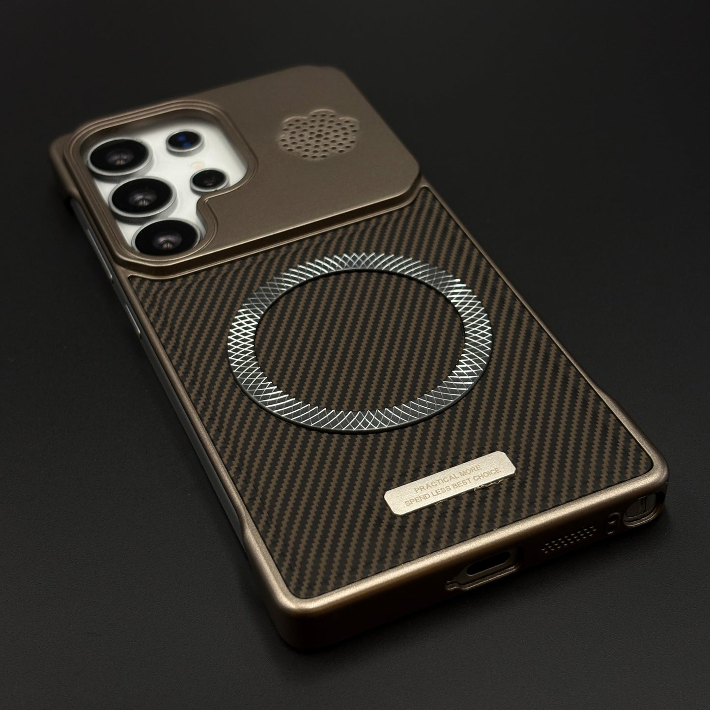 Luxury Leather MagSafe Phone Case Cover for Samsung Galaxy S24 Ultra | Dual-Tone Borderless Design