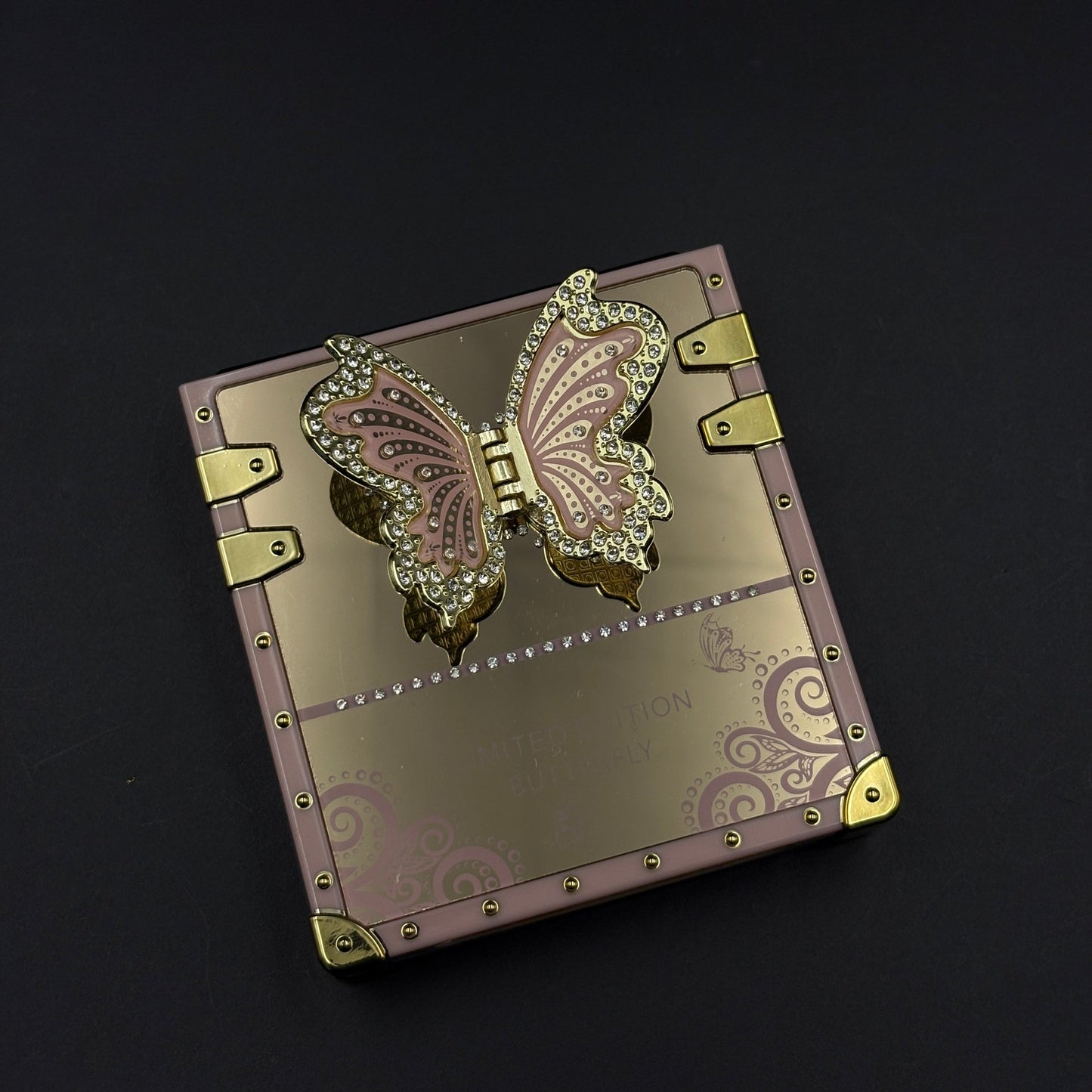 Luxury Butterfly Trunk Case for Samsung Galaxy Z Flip 7 | Gold Mirror Finish | Diamond Butterfly
