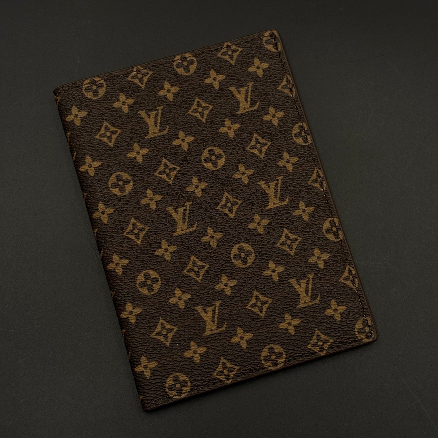 Luxury Brown Monogram Passport Holder Case with Slim Travel Cover with Box