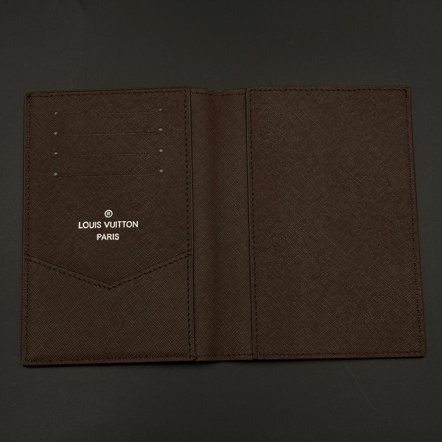 Luxury Brown Monogram Passport Holder Case with Slim Travel Cover with Box