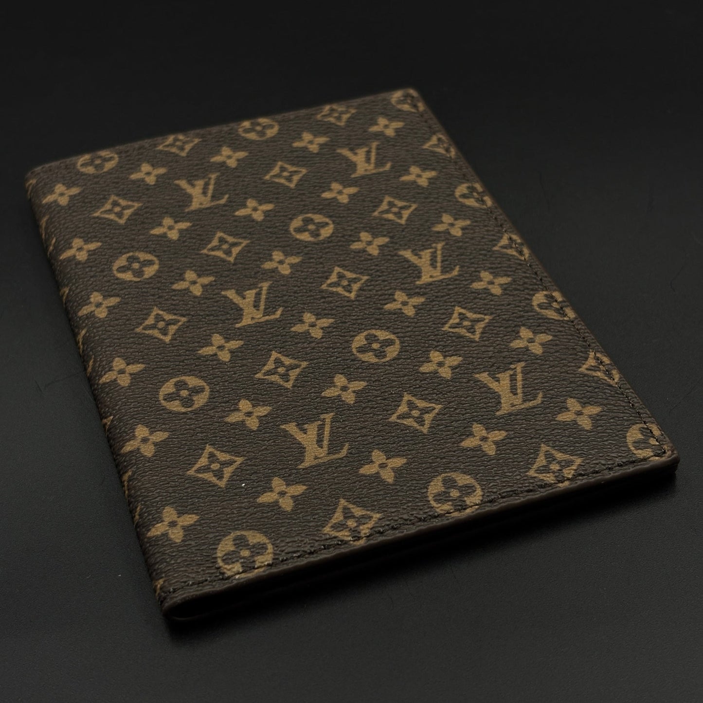 Luxury Brown Monogram Passport Holder Case with Slim Travel Cover with Box