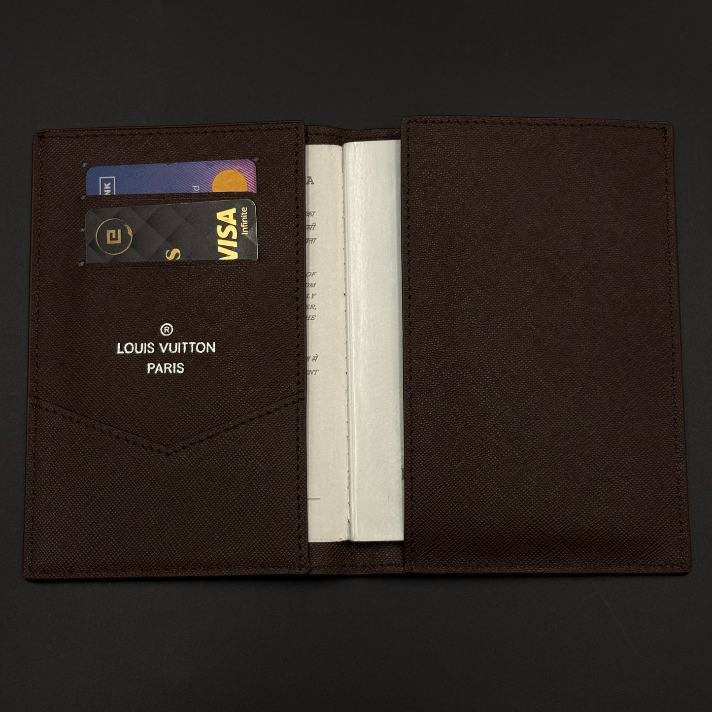 Luxury Brown Monogram Passport Holder Case with Slim Travel Cover with Box