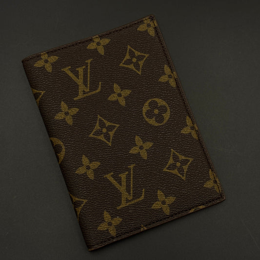 Luxury Monogram Passport Case Cover with Cardholder Slot for Travel with Box