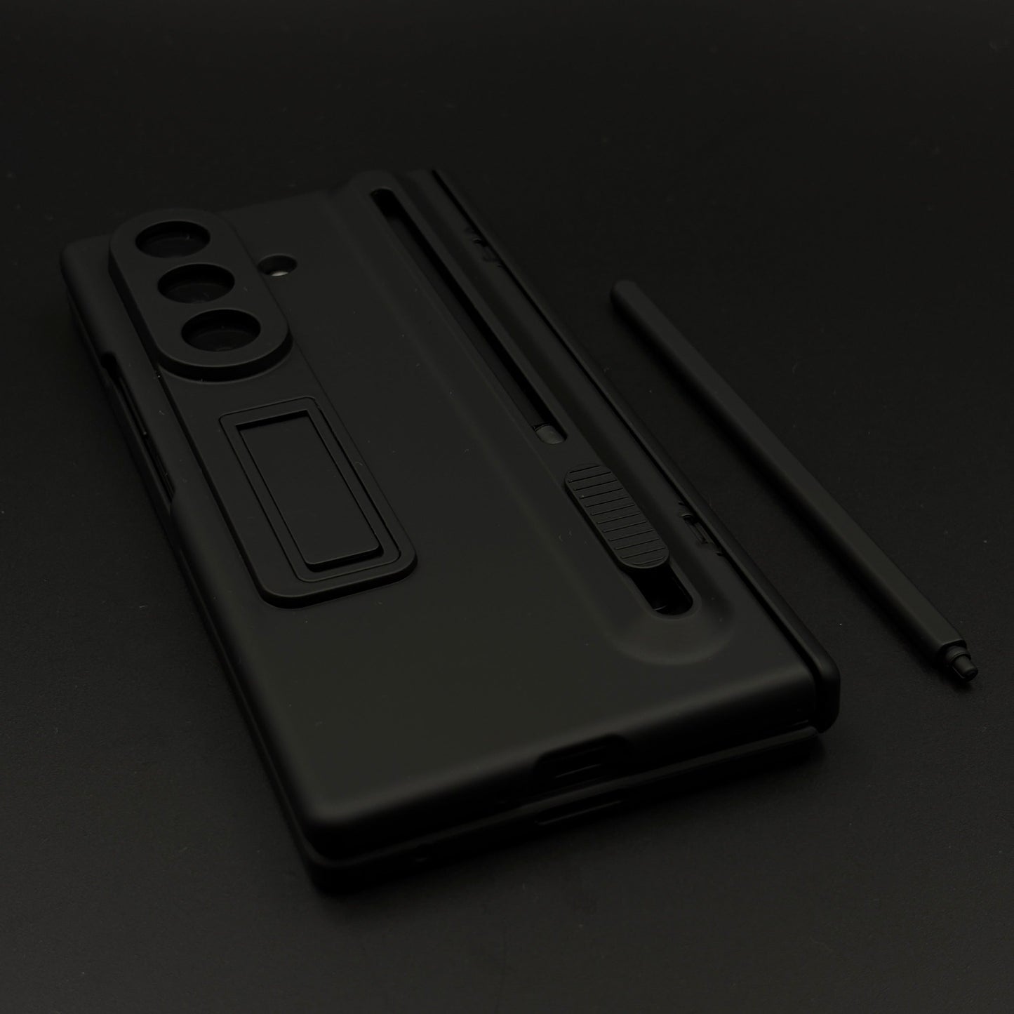 Matte Phone Case Cover with Pen & Holder for Samsung Galaxy Z Fold 7 | Kickstand | Hinge & Front Screen Protection