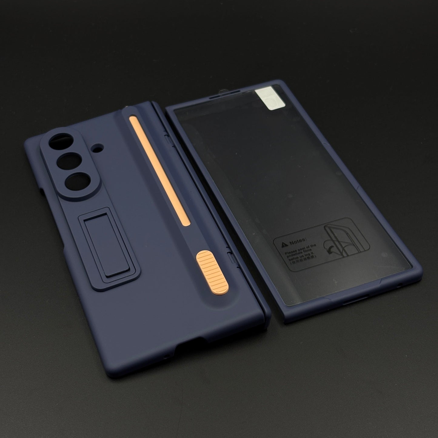 Matte Phone Case Cover with Pen & Holder for Samsung Galaxy Z Fold 7 | Kickstand | Hinge & Front Screen Protection