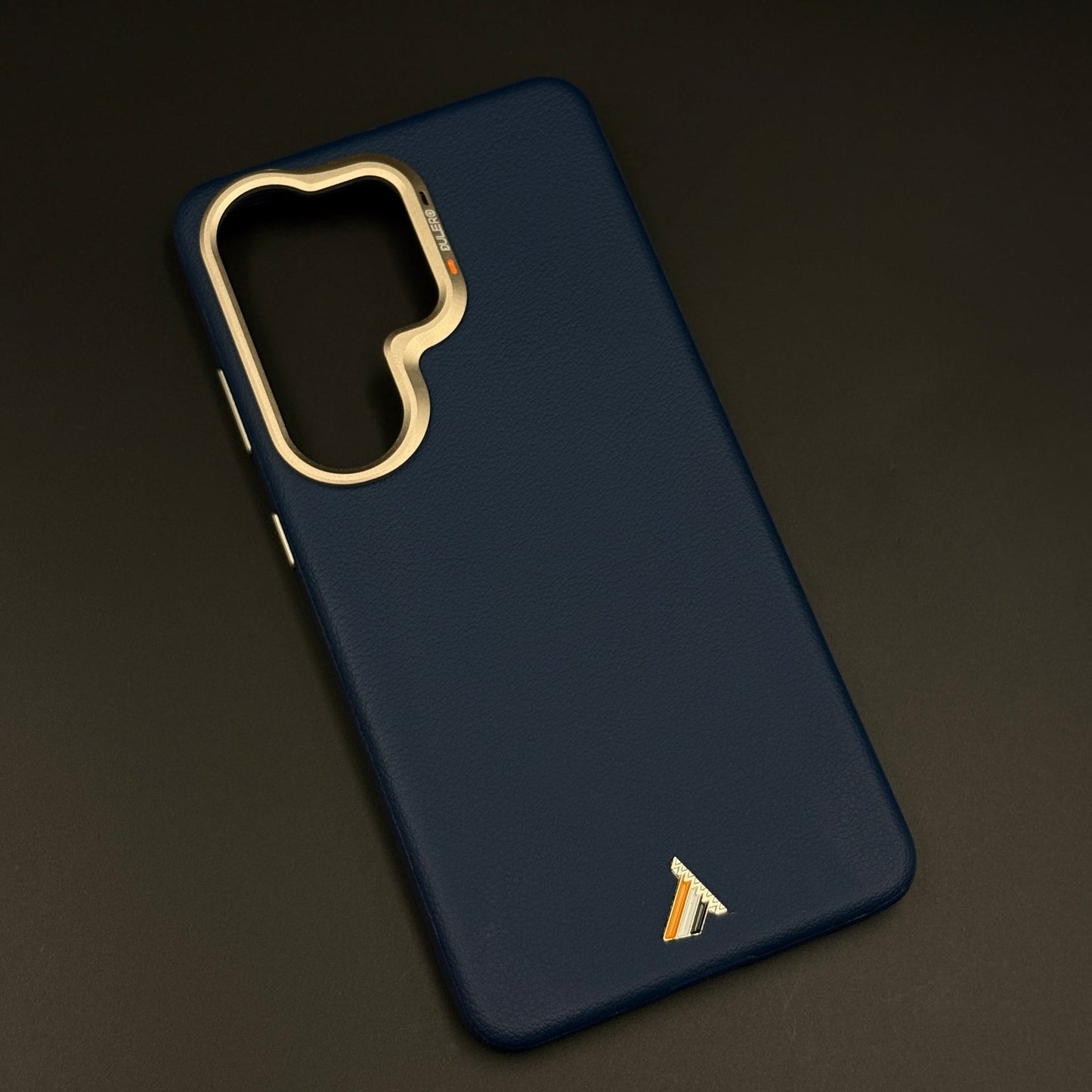 Luxury Leather Raised Gold Bezel Hidden MagSafe Case for Galaxy S26 Ultra