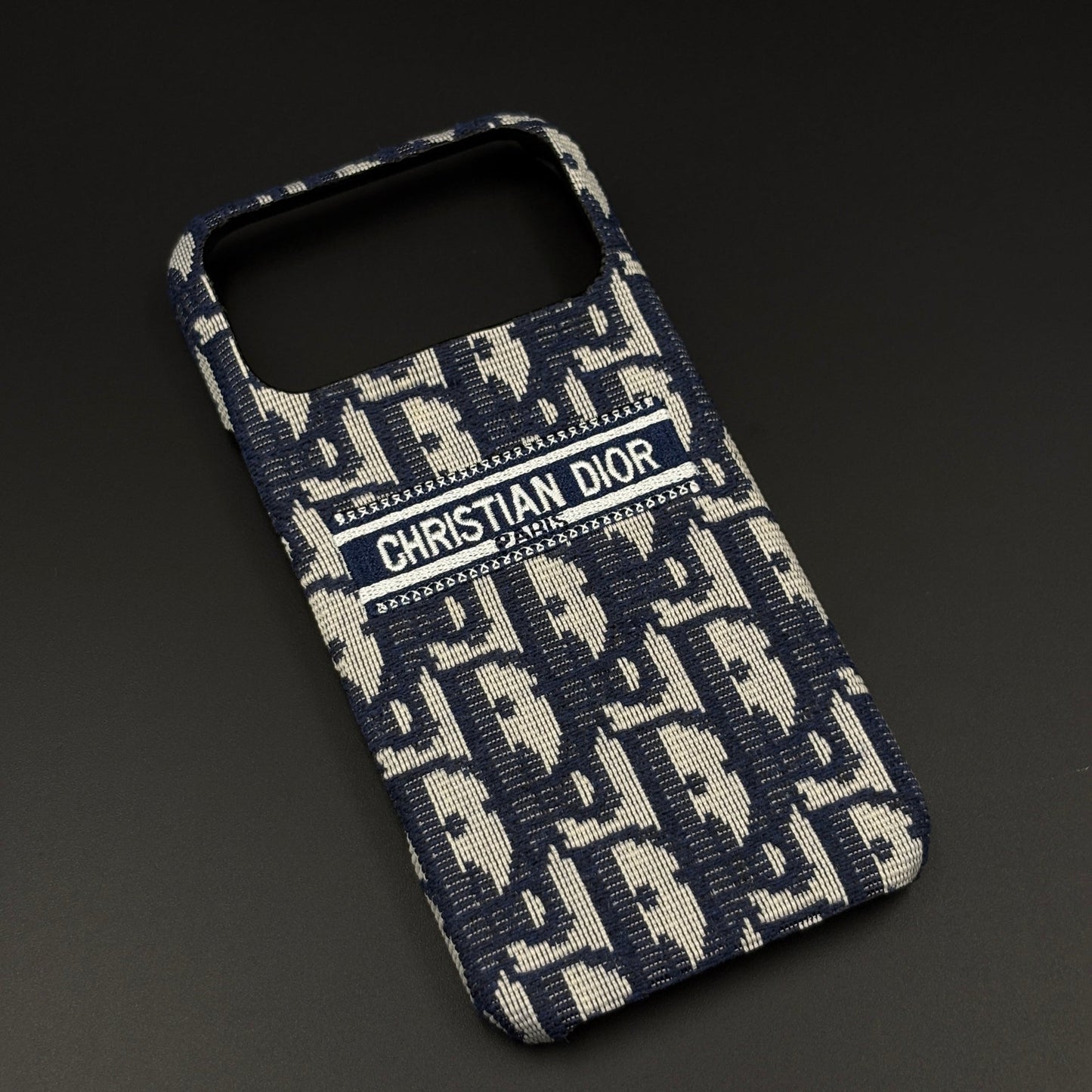 Embroidered Designer Fabric CD Case for iPhone 17 Series | Sophisticated Slim Cover
