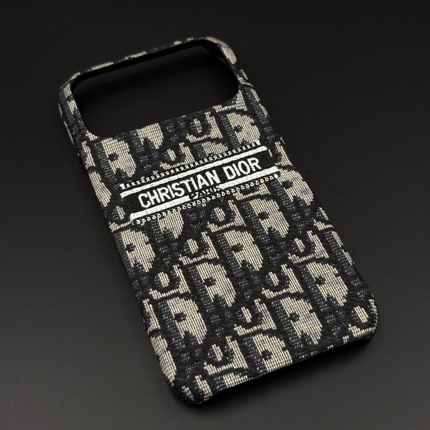 Embroidered Designer Fabric CD Case for iPhone 17 Series | Sophisticated Slim Cover