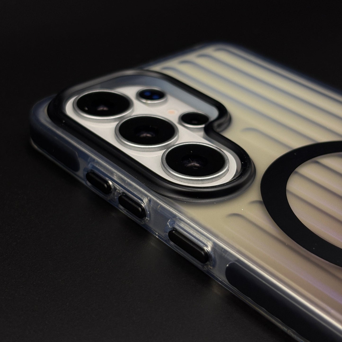 Ribbed Smoky Clear MagSafe Mobile Case Cover for Samsung Galaxy S26 Ultra