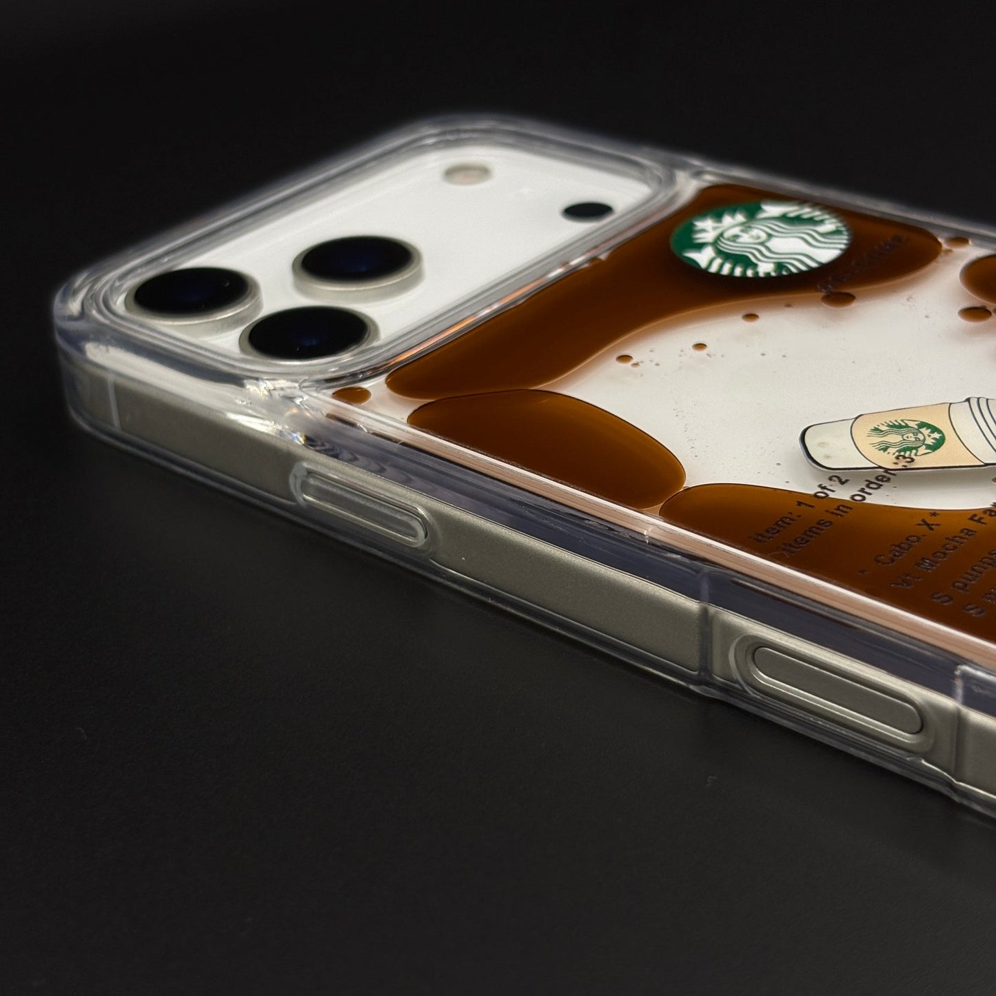 Starbucks Coffee Floating Liquid Cup TPU Case for iPhone 17 Series | Clear Shockproof Cover