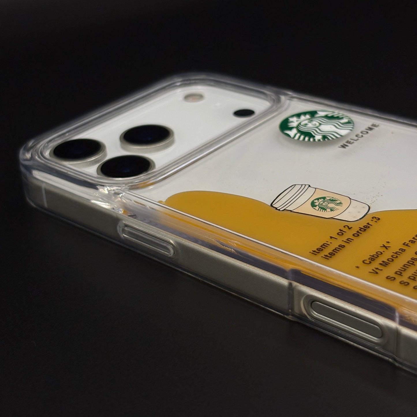 Starbucks Coffee Floating Liquid Cup TPU Case for iPhone 17 Series | Clear Shockproof Cover