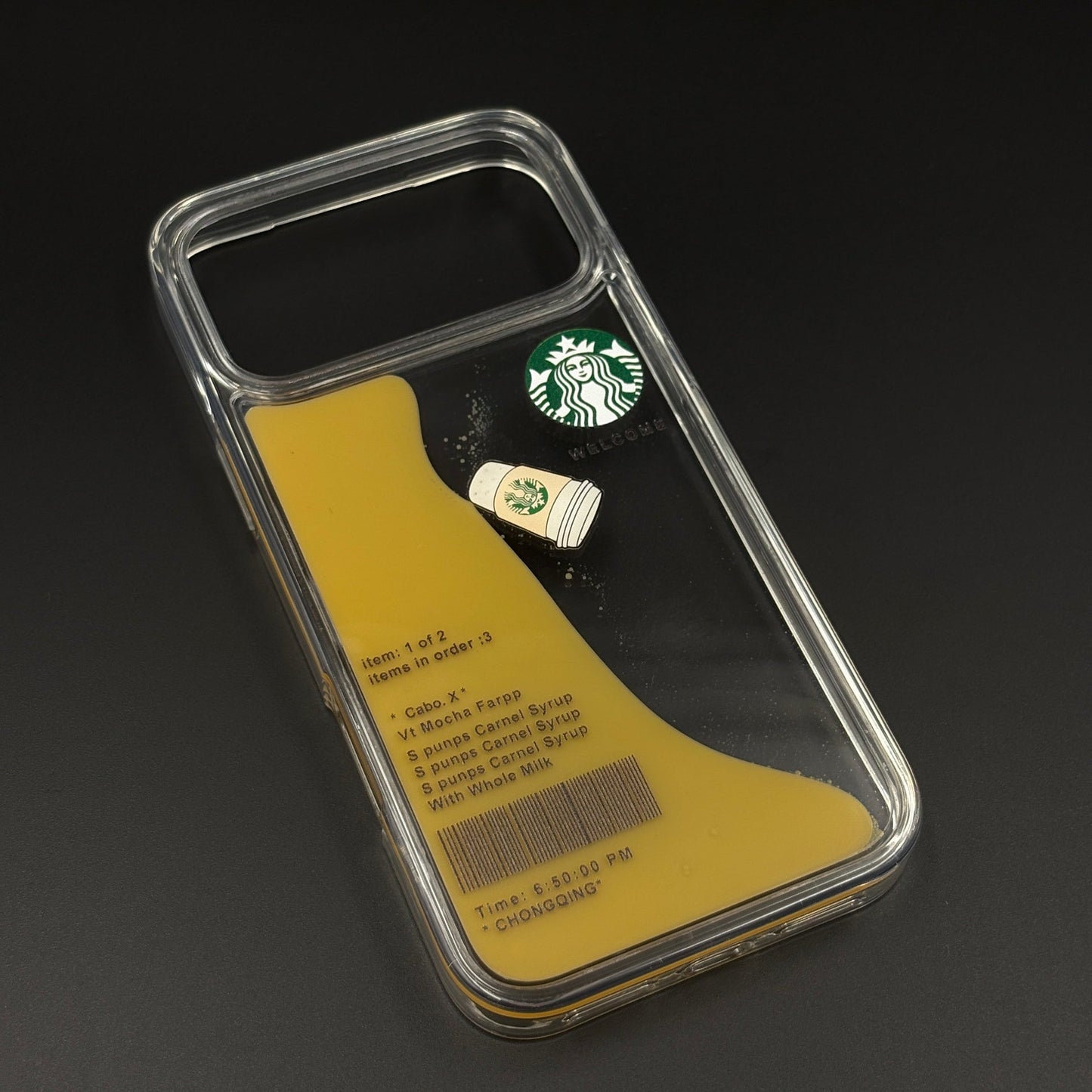 Starbucks Coffee Floating Liquid Cup TPU Case for iPhone 17 Series | Clear Shockproof Cover