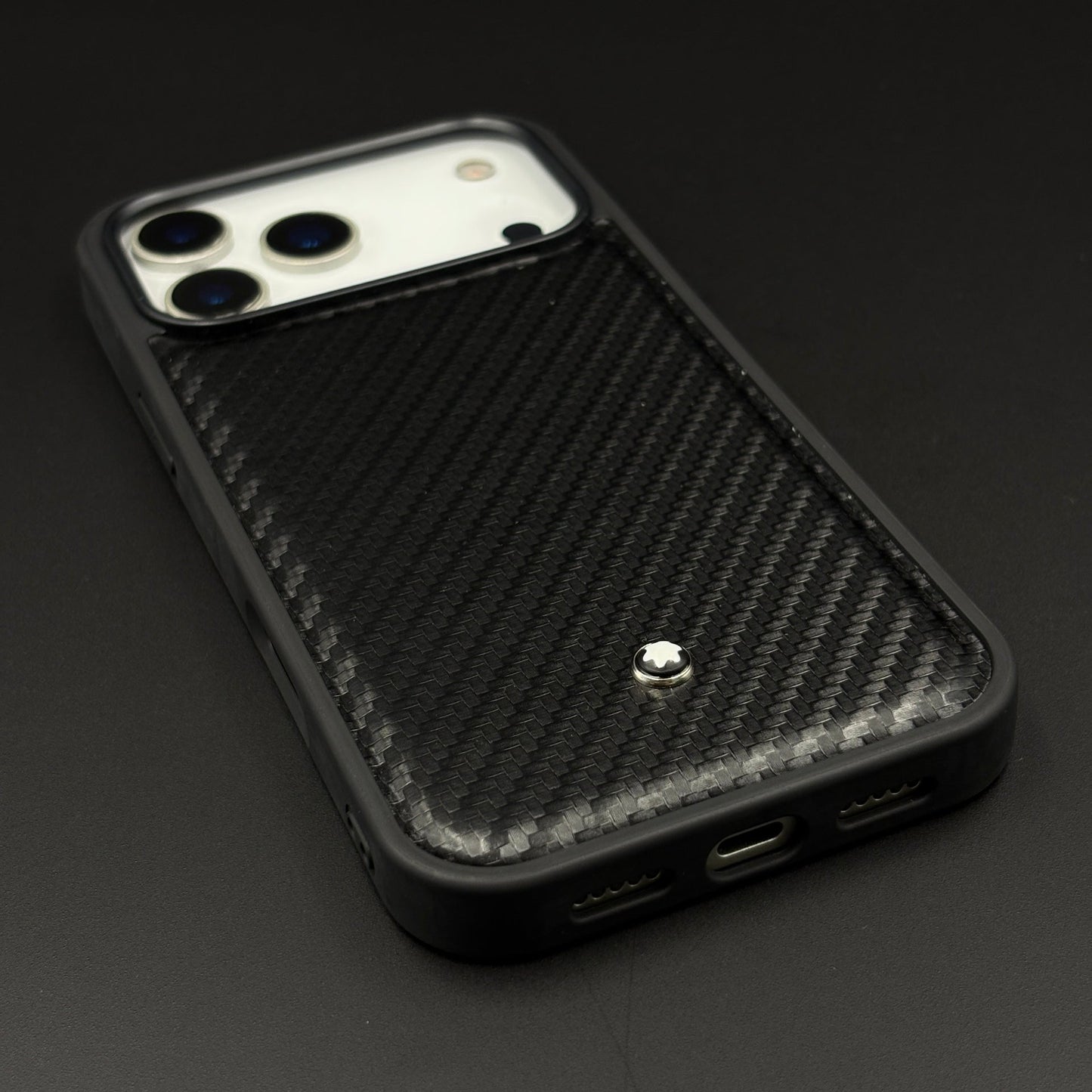 Carbon Fibre MB Logo Case for iPhone 17 Series | Luxury Shockproof Protection