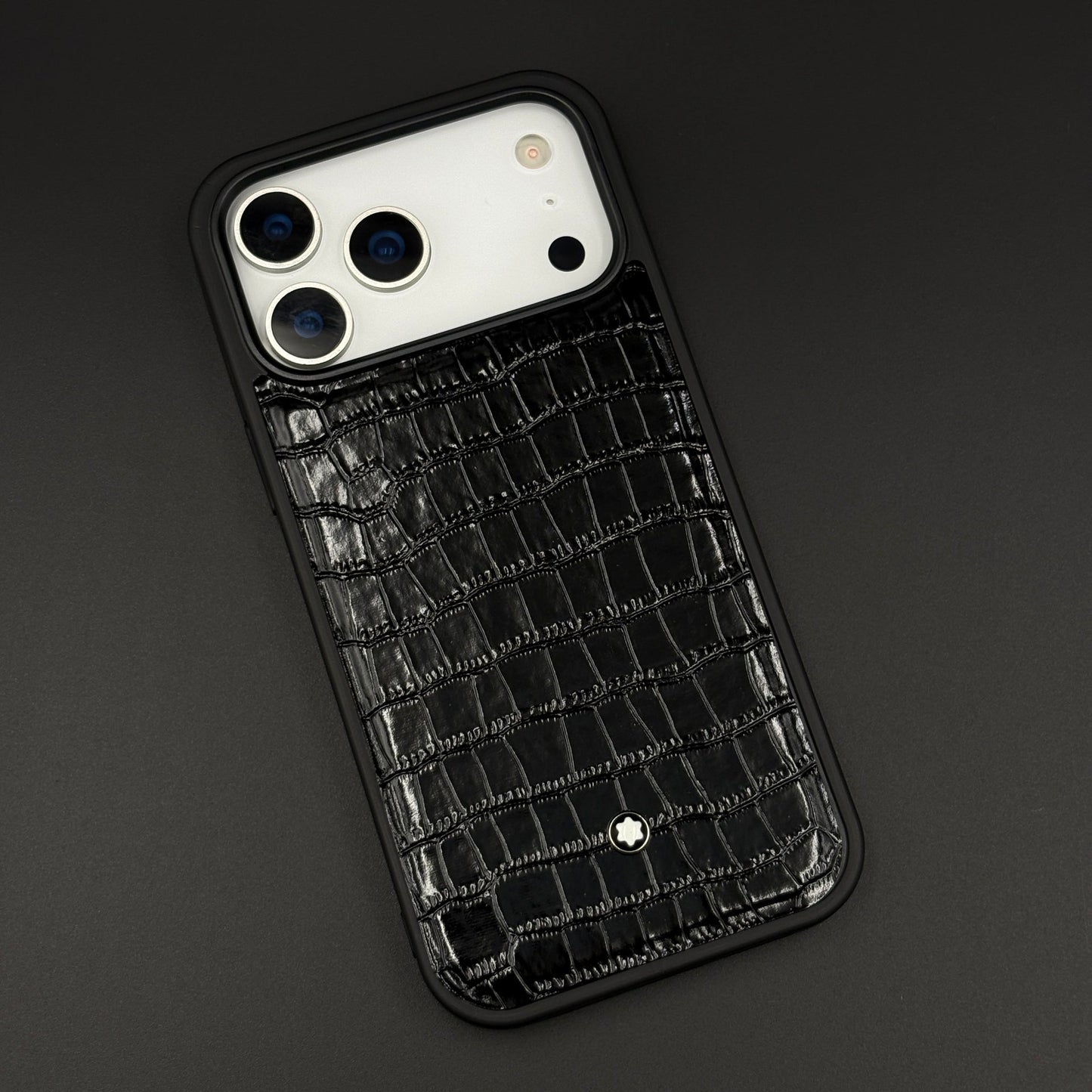 Croc Pattern MB Logo Case for iPhone 17 Series | Luxury Embossed Leather Protection