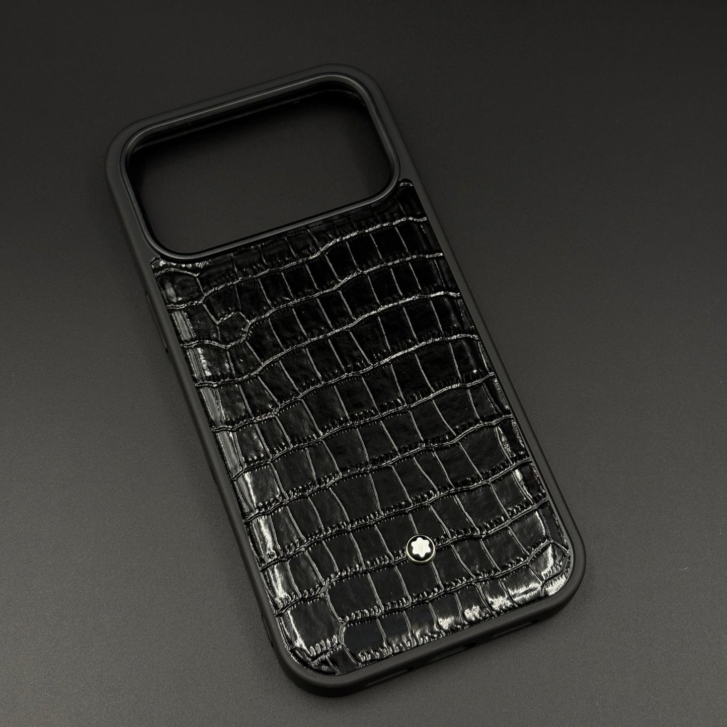 Croc Pattern MB Logo Case for iPhone 17 Series | Luxury Embossed Leather Protection