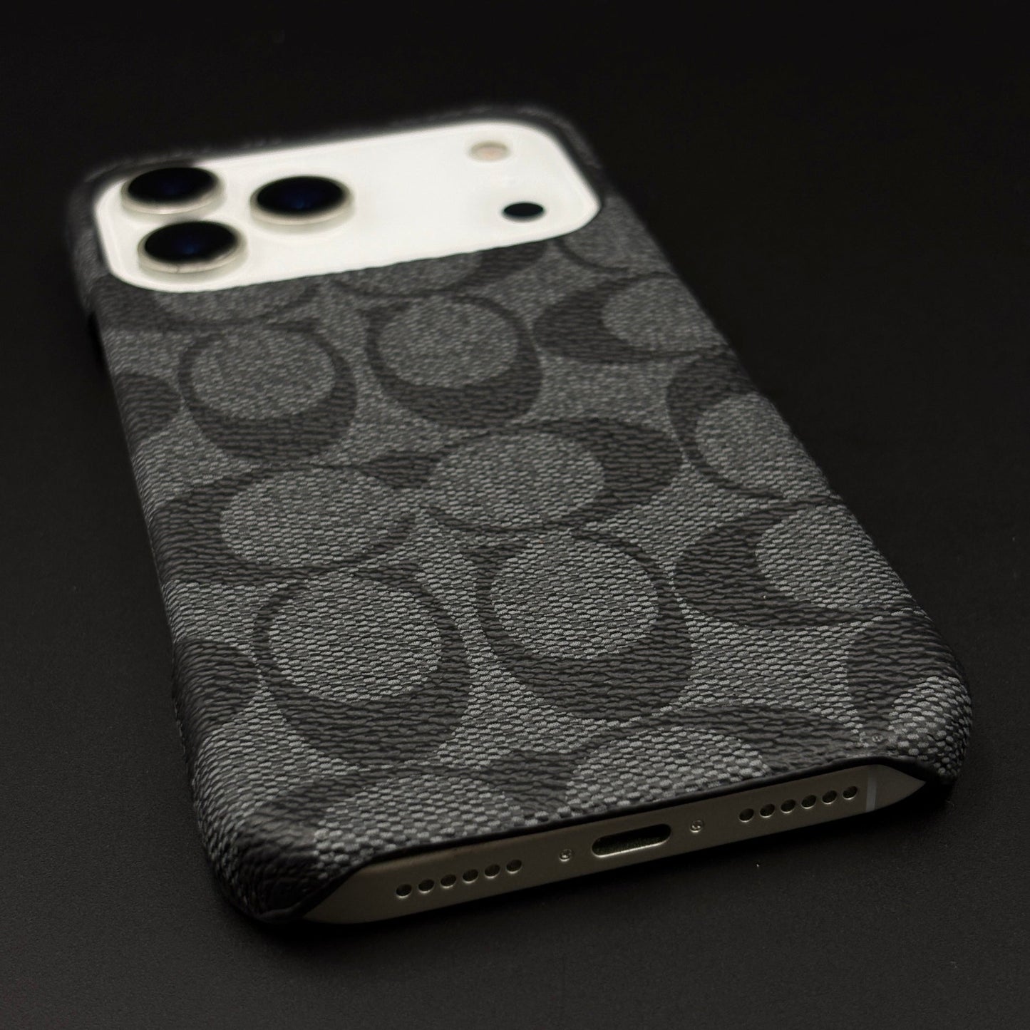 CC Pattern PU Leather Case for iPhone 17 Series | Monogram Soft Touch Protection