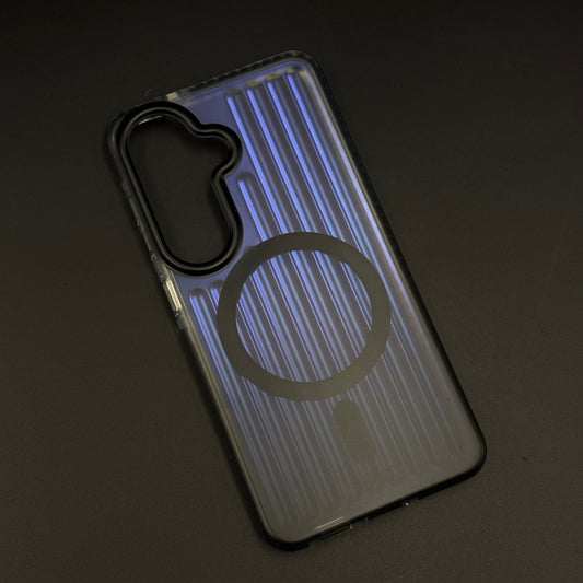 Ribbed Smoky Clear MagSafe Mobile Case Cover for Samsung Galaxy S26