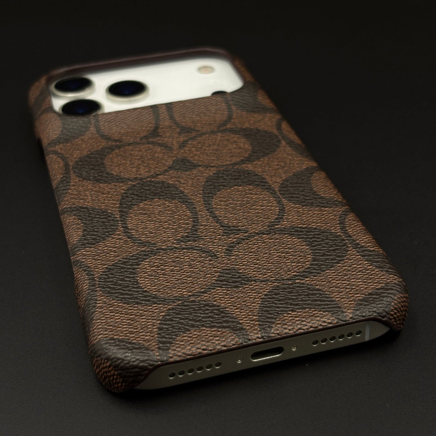 CC Pattern PU Leather Case for iPhone 17 Series | Monogram Soft Touch Protection