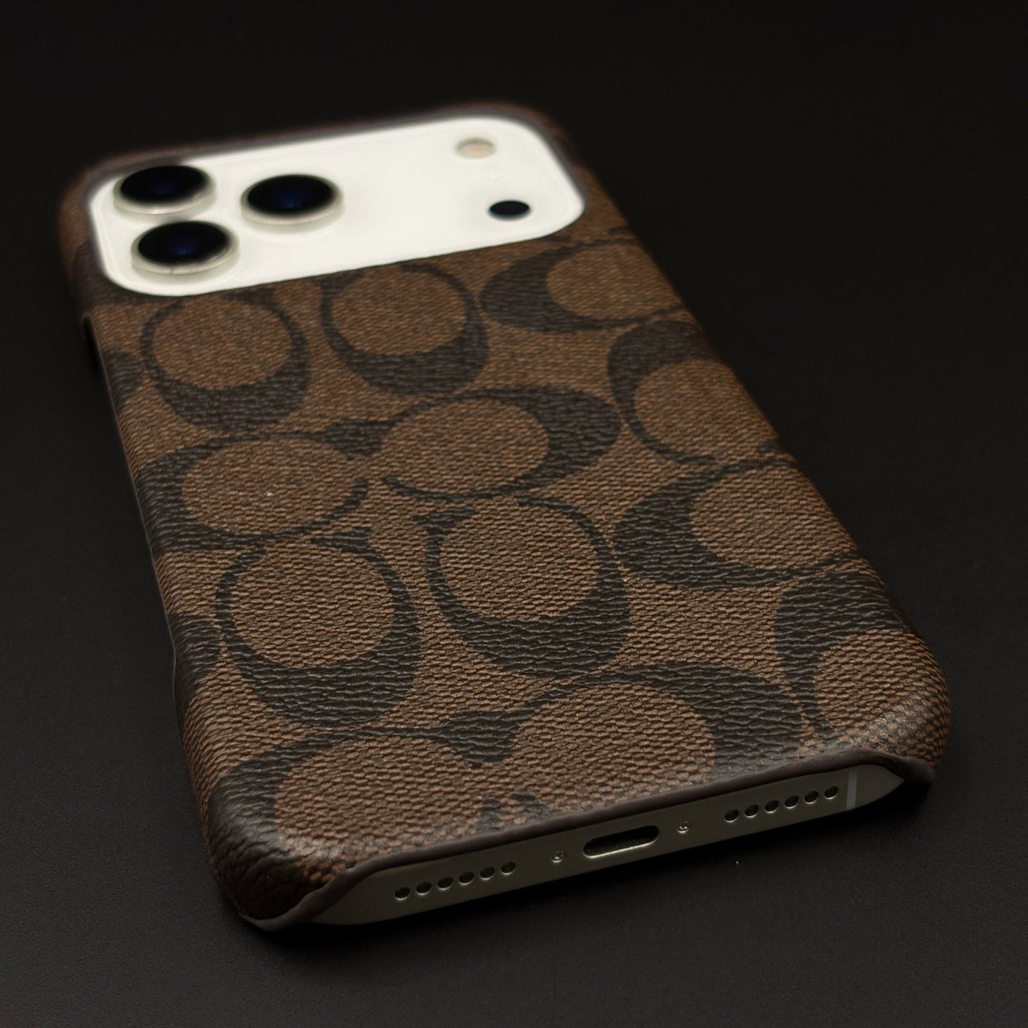 CC Pattern PU Leather Case for iPhone 17 Series | Monogram Soft Touch Protection