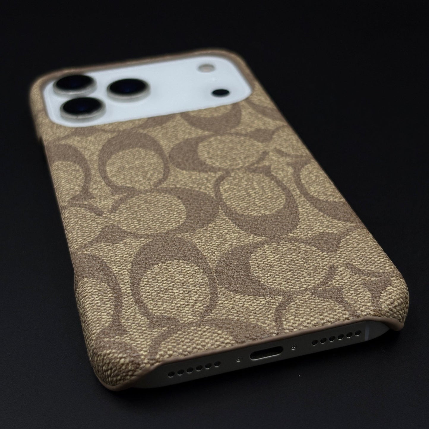 CC Pattern PU Leather Case for iPhone 17 Series | Monogram Soft Touch Protection
