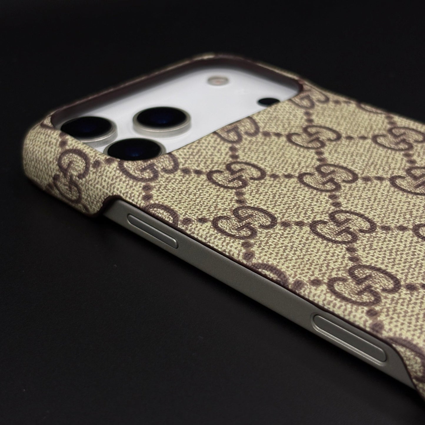 Luxury Brand PU Leather GG Case for iPhone 17 Series | Designer Protective Cover