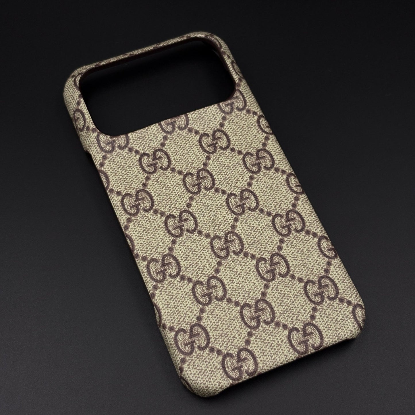 Luxury Brand PU Leather GG Case for iPhone 17 Series | Designer Protective Cover