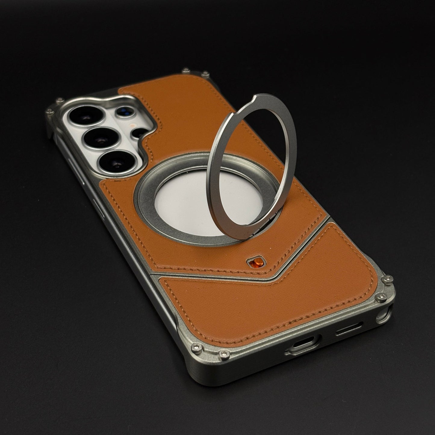 Heavy Duty Rugged Metal Ring Stand MagSafe Mobile Case Cover for Samsung Galaxy S26 Ultra