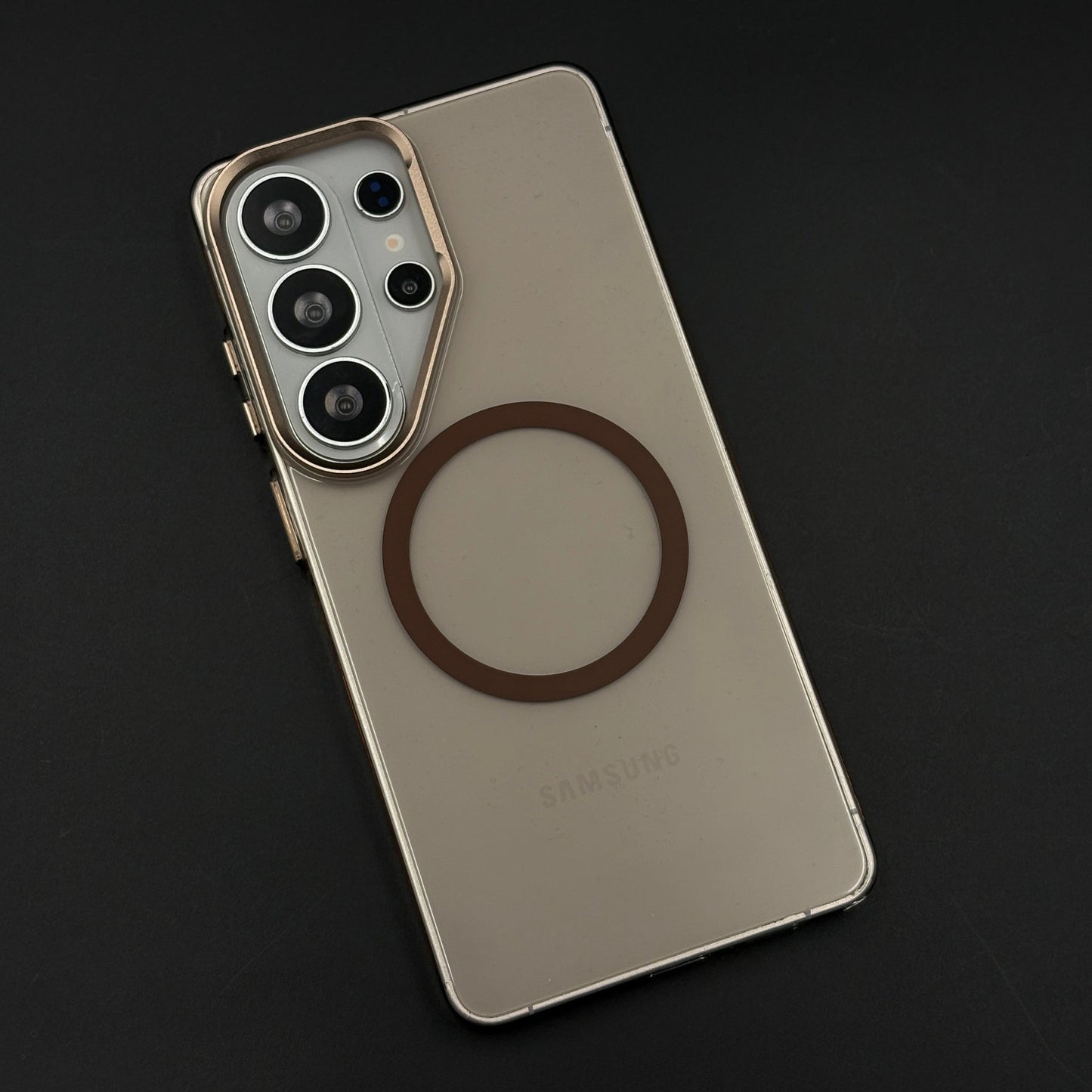 Smoky Clear Raised Bezel MagSafe Ring Stand Mobile Case Cover for Galaxy S26 Ultra