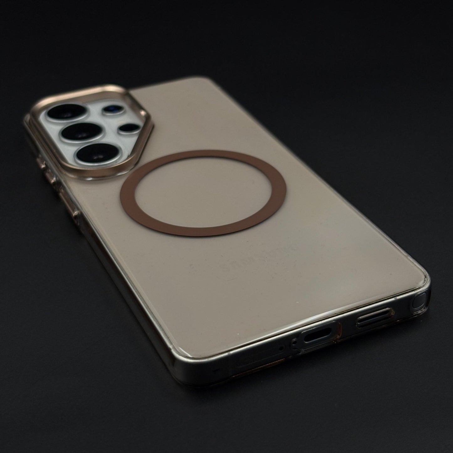 Smoky Clear Raised Bezel MagSafe Ring Stand Mobile Case Cover for Galaxy S26 Ultra