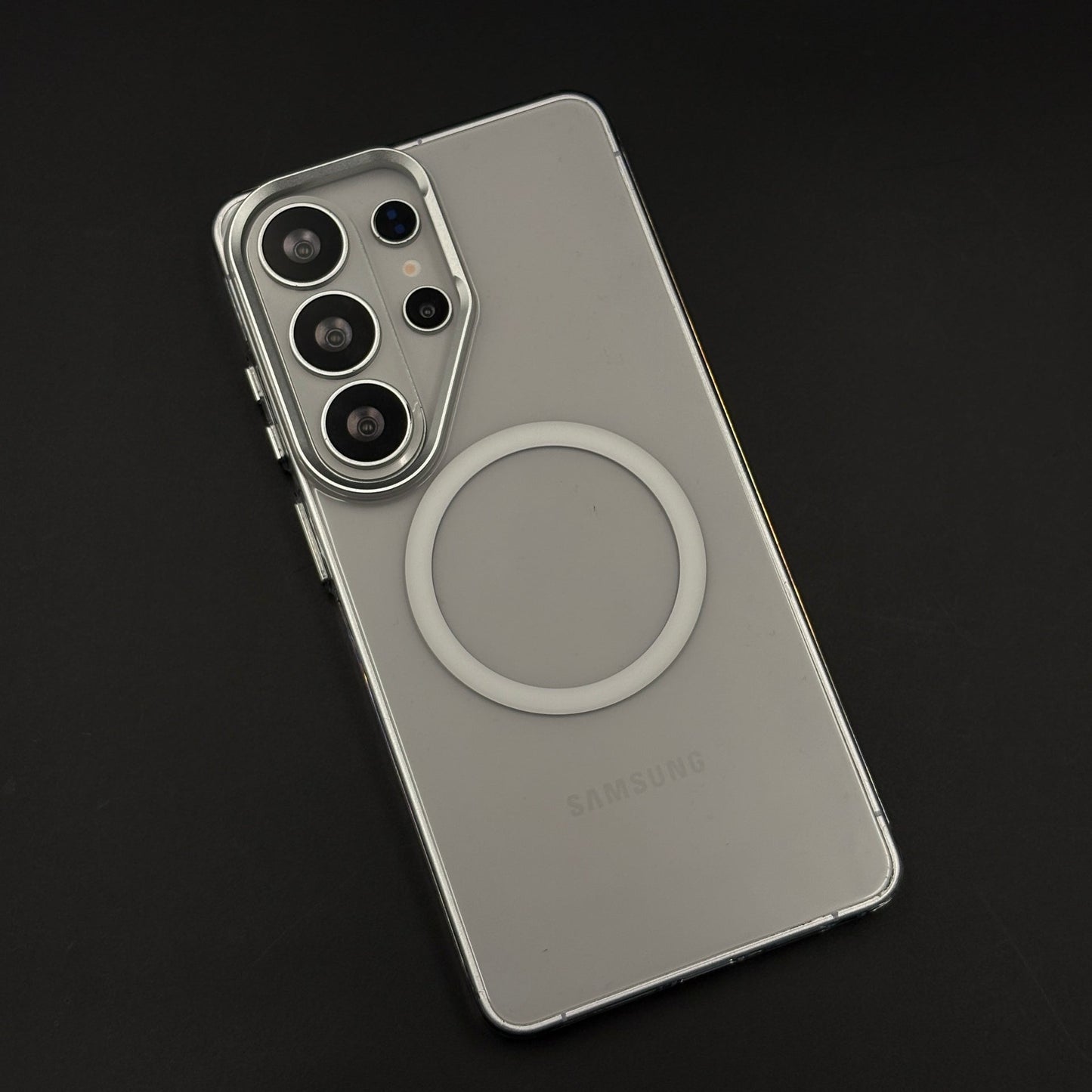 Smoky Clear Raised Bezel MagSafe Ring Stand Mobile Case Cover for Galaxy S26 Ultra
