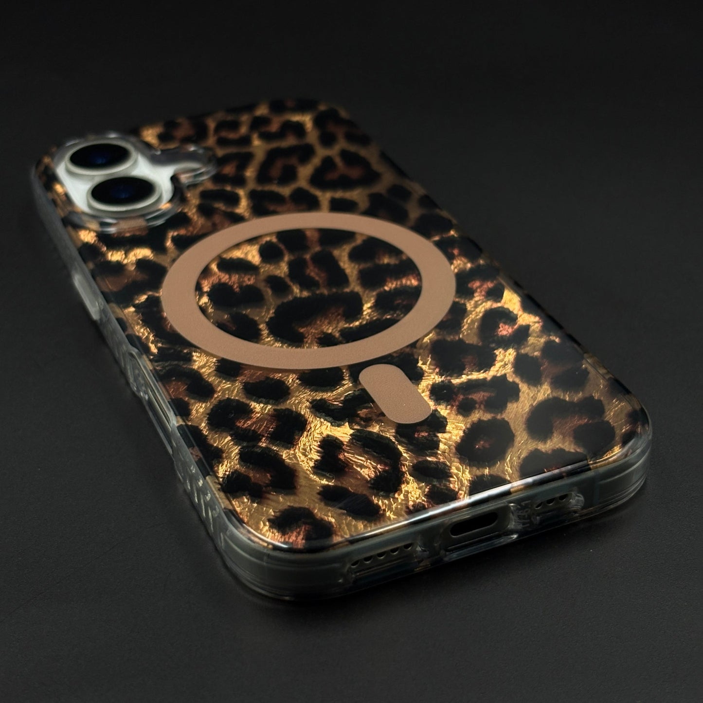Golden Wild Leopard Pattern MagSafe Mobile Case Cover for iPhone 17