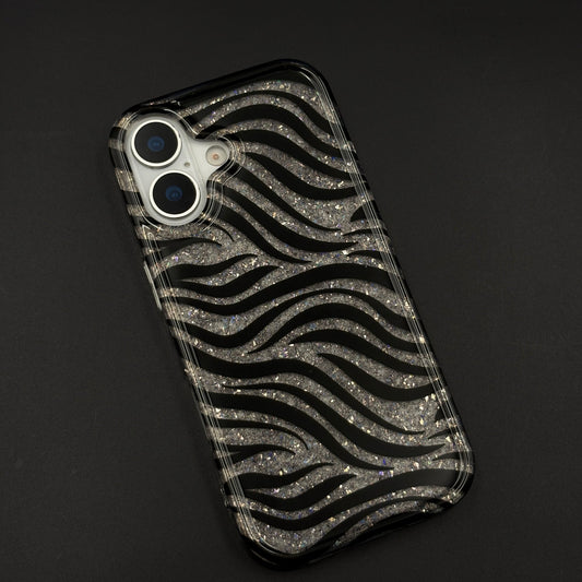Midnight Glitter Wave Protective Case for iPhone 17